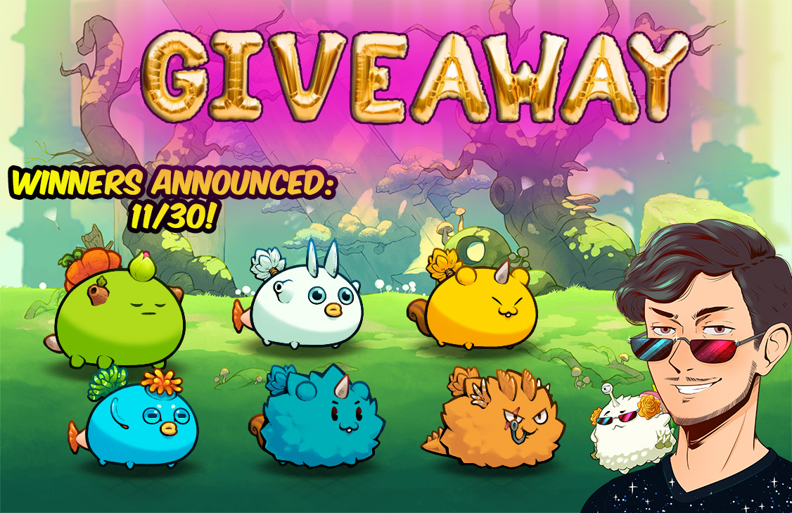 🚨🚨GIVEAWAY!🚨🚨

6 Axies will find a new home!
All you gotta do is: 
- Follow me 
- Tag 1 friend that plays Axie and 1 friend that DOES NOT play Axie yet!

Winners announced on 11/30.

Let's go!
