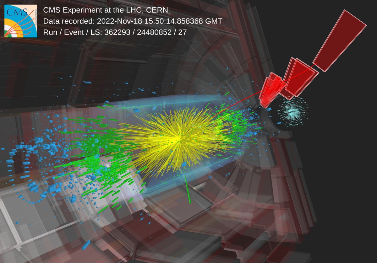 CERN's tweet photo. First lead-ion collisions✨

Last week, the LHC accelerated and collided test beams of lead nuclei at the record energy of 5.36 TeV, a first for #LHCRun3. The collisions provided the opportunity for the #LHC experiments to validate their new detectors and data-processing systems. https://t.co/81vnZeGCeh