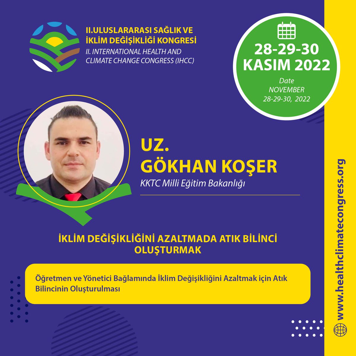 healthclimatecongress.org

#iklim #sağlık #çevre #tarım #dünya #bilim #akademi #iklimdeğişikliği #havakirliliği #iklimkrizi #küreselısınma #sürdürülebilirlik #azaltım #uyum #dirençlilik #sektörelgelişmeler