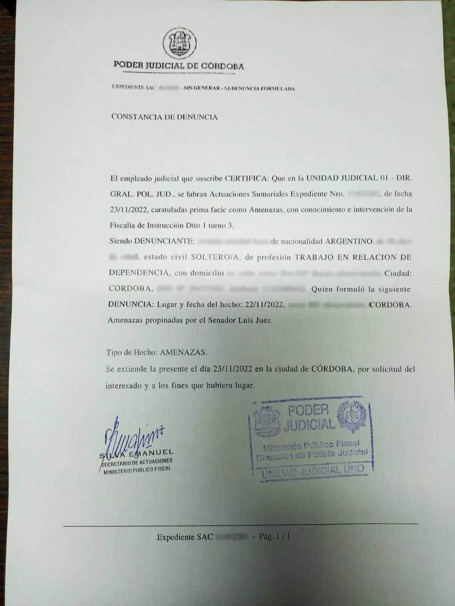 gabiestevezok's tweet photo. El Senador Luis Juez persiguió en su auto y amenazó con golpear a una vecina de Córdoba que lo había increpado: “La próxima vez que me faltes el respeto te voy a romper la cara papuda”. https://t.co/9ThQxuYiQk