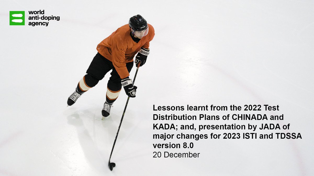 wada_ama's tweet photo. The Prohibited List, Therapeutic Use Exemptions and Test Distribution Plans will be the focus of our webinars in December. Register now | https://t.co/MhaZA0QtJJ https://t.co/ii5kXpz4LZ