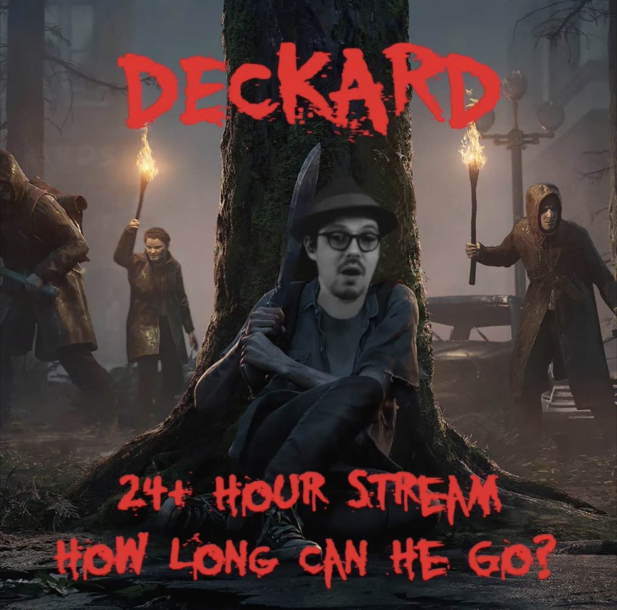 24+ HOUR STREAM TOMORROW.
How long can he go?! 
facebook.com/DeckardNOIR
