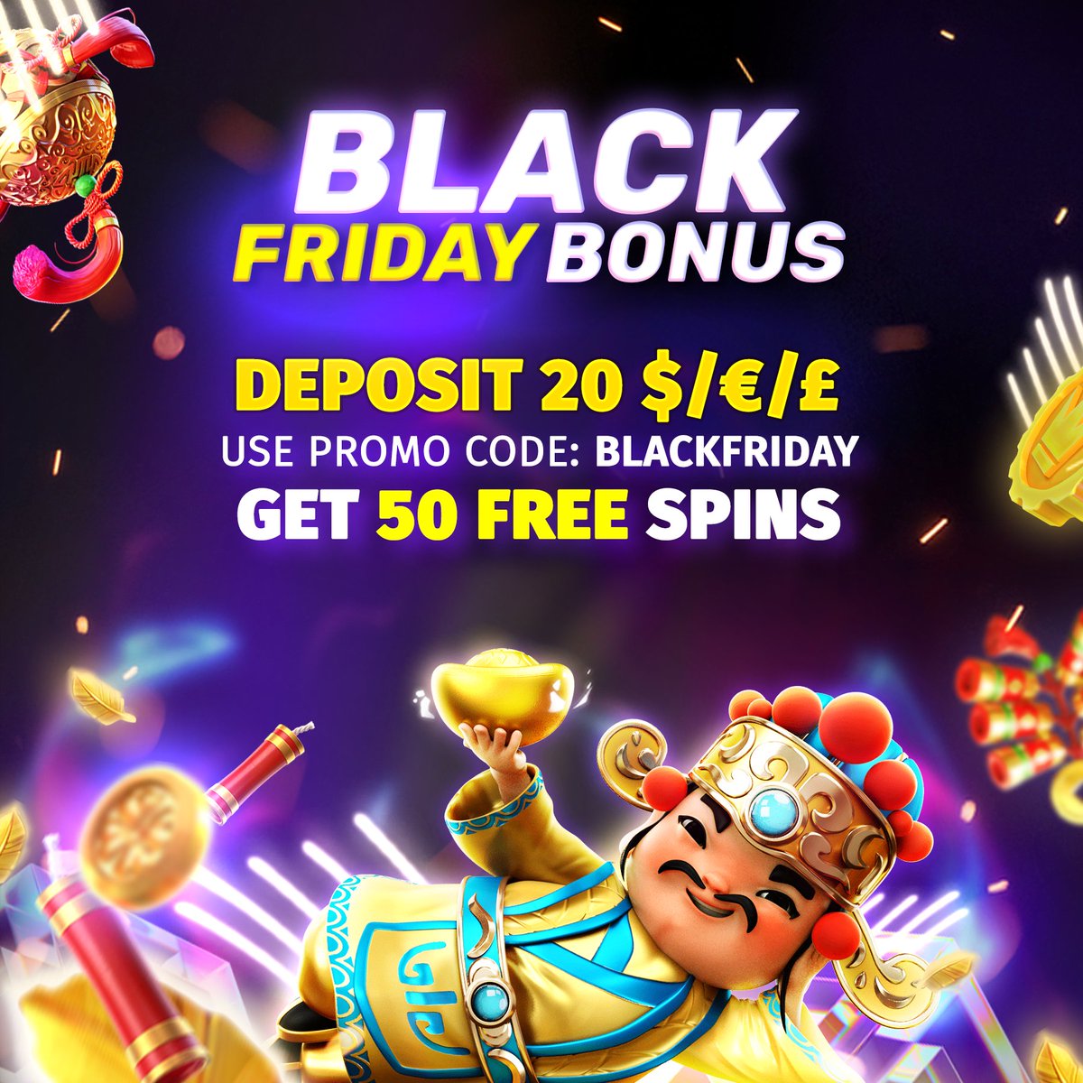 &#128680;BLACK FRIDAY on MyStake !! Get 50 FreeSpins !! 

From Friday 00:00 (GMT+2) to Sunday 23:59 (GMT+2) 

&#128165;Deposit 20 $/€/&#163; and activate bonus 1 hour later

Promo Code: BLACKFRIDAY 

❌No Wager
❌No with other active bonus
❌Use code only once