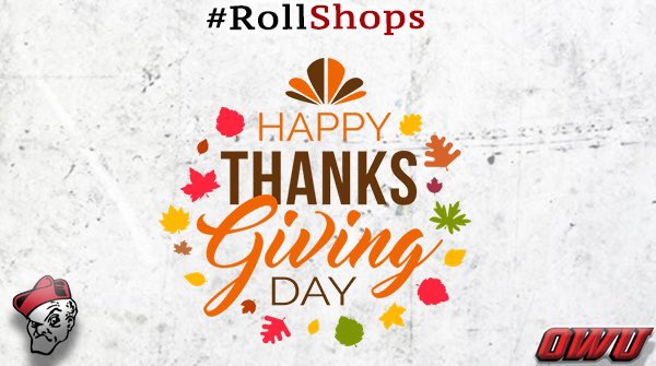 OWUBishopFB's tweet photo. Happy Thanksgiving from our OWU Football family to yours! #RollShops https://t.co/KO5Z9OjoiD