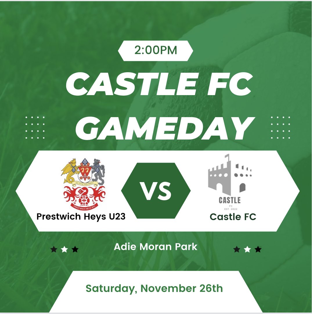 _CastleFC's tweet photo. LFA 3rd Round away at @PrestwichHeysFC u23🏆

Huge test for the boys on Saturday in what will undoubtedly be our toughest test yet but we’re ready to go and cause an upset!

Still spaces on the coach if you want to come and support, message for more info.

UTC🏰🏰 https://t.co/AIkHHjFD86