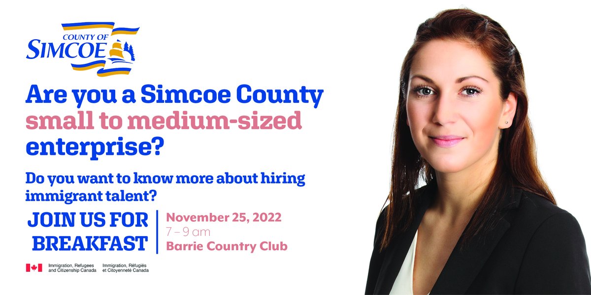 Are you a #SimcoeCounty small to medium–sized enterprise? Do you want to know more about attracting, &amp; retaining immigrant talent? If so then register to attend the FREE #SimcoeCounty Employer Community Consultation &amp; Breakfast on Nov 25 at <a href="/BarrieCC/">Barrie Country Club</a>. eventbrite.com/e/simcoe-count…