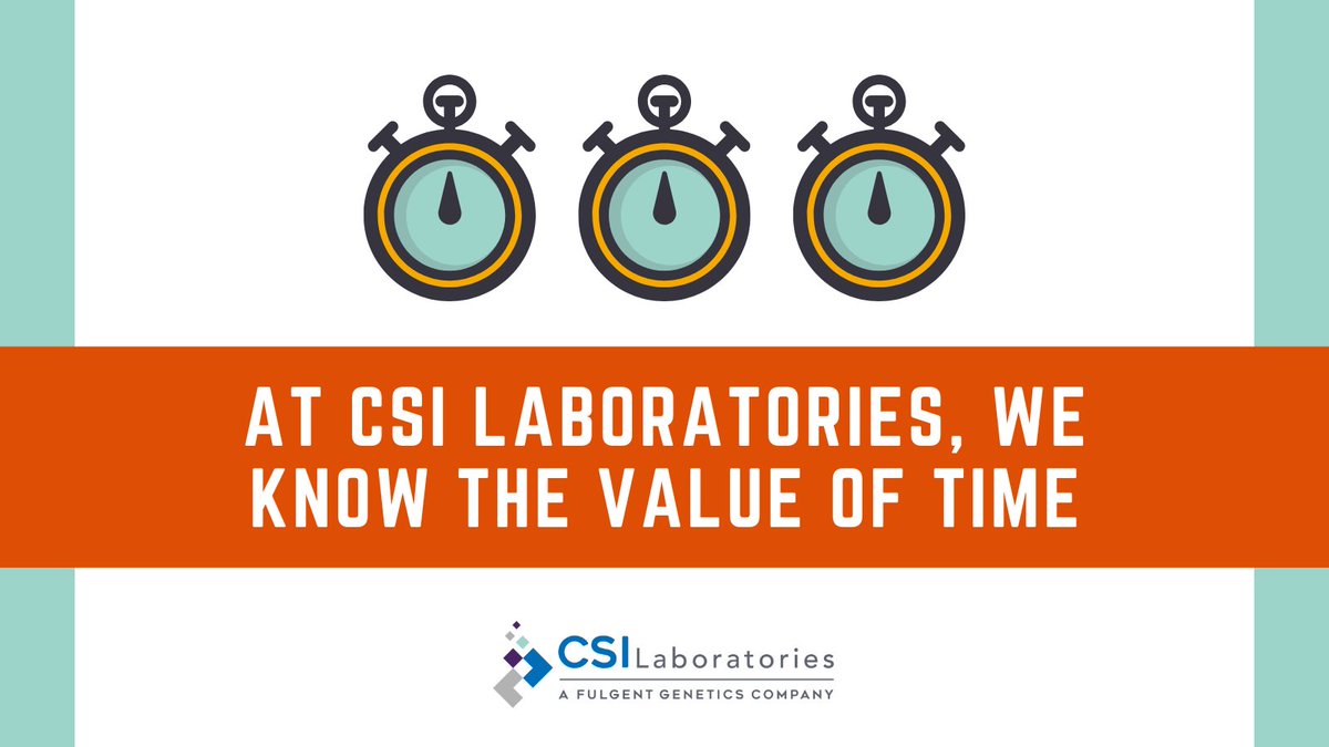 FulgentOncology's tweet image. At CSI Laboratories, we know the value of time. That is why we provide our clients with accurate testing accomplished with speed, precision, and care. Check out our industry-leading turnaround times today: bit.ly/3qS1IX9

#cancerdiagnostic #CSILaboratories