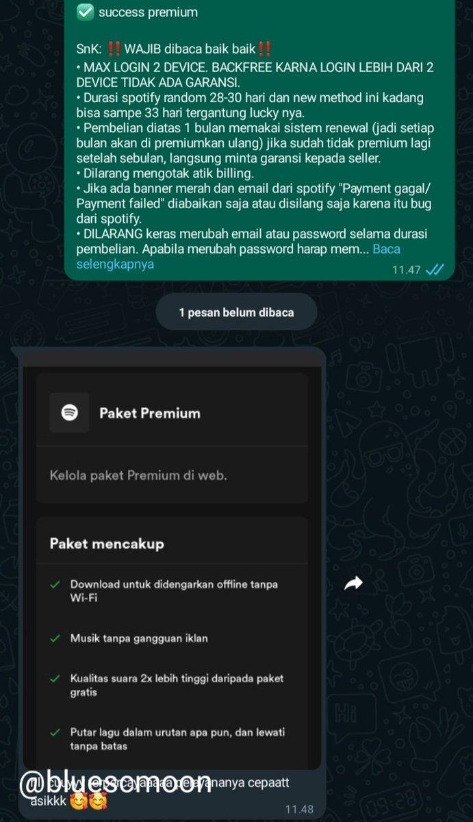 bluescmoon's tweet photo. 45. netflix share 7 hari
46. netflix share 1 bulan 2u
47. spotify indplan 1 bulan
48. netflix share 1 bulan 2u https://t.co/ajTSon5SwX