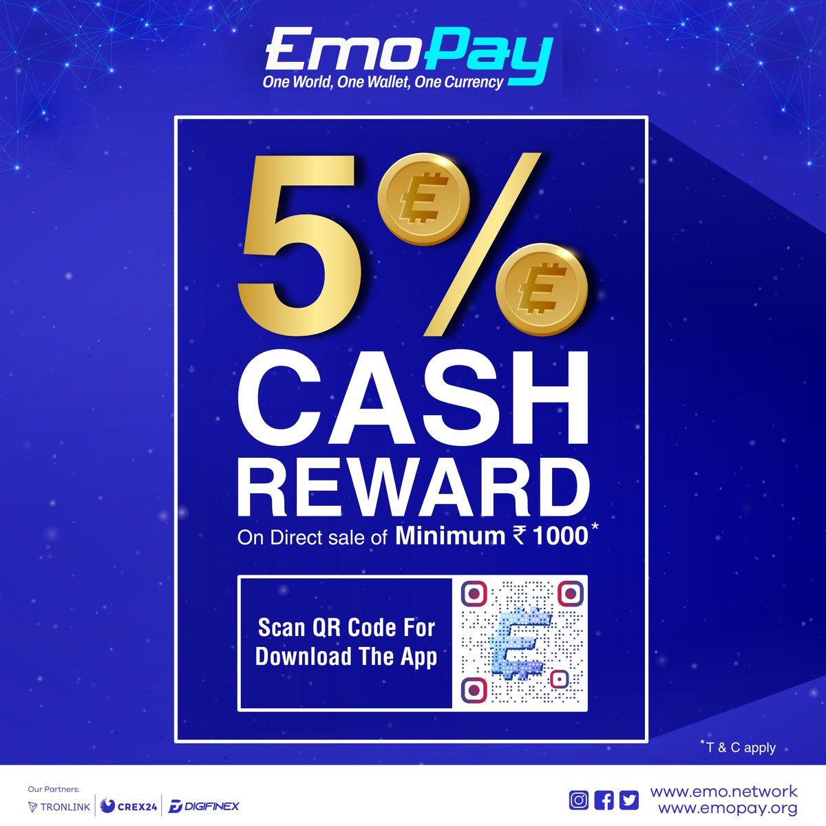 imemopay's tweet photo. Now is the time to grab this Opportunity📢

Get up to a 20% Referral Income.
&amp;
5% cash reward on direct sales of a minimum of  ₹1,000🥳

T&amp;C* Apply

#cryptocurrency #crypto #cryptocurrencies #new  #cryptocurrencynews #Download #Invest #sales #bitcoin #eth #emopay #thursdayvibes https://t.co/TFQIFwZBUq