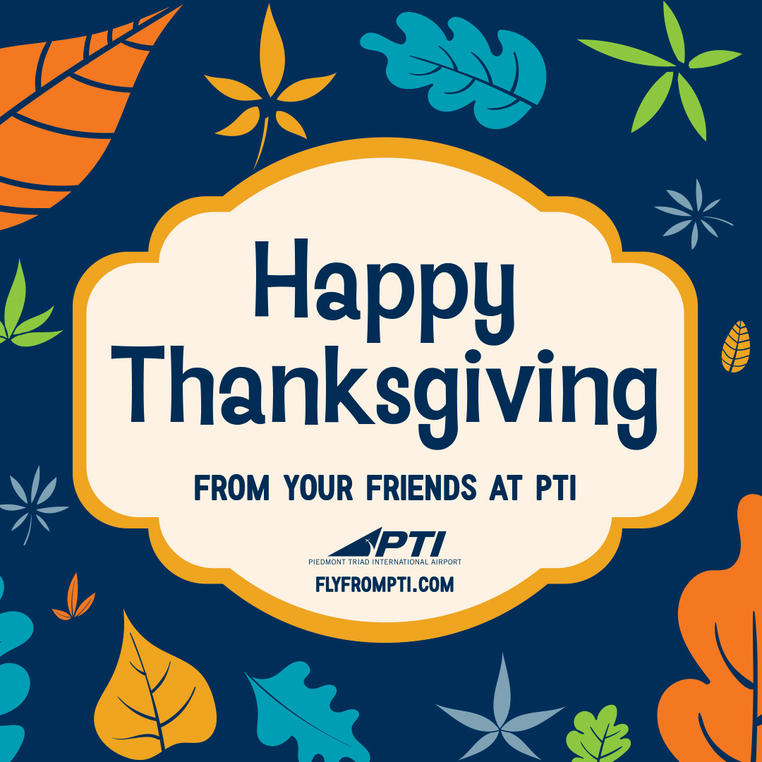 flyfrompti's tweet photo. PTI wishes people near and far safe travels and a happy Thanksgiving! We are grateful for the community we serve and the people who make PTI an easy and convenient place to fly.ย #FlyEasy #FlyPTI https://t.co/ZR3OC6kEGI