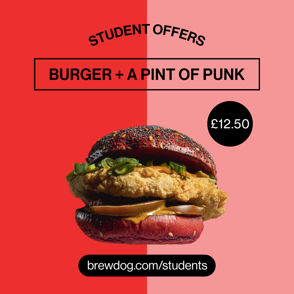 Students, boy oh boy we’ve got a perfect deal for you! Applies to any of our main burgers and headliner beers 

No booking necessary 🧐

#brewdog #cambridge #cambridgefood #food #cambridgedeals #uni #cambridgeuni #aru #kingscollege
