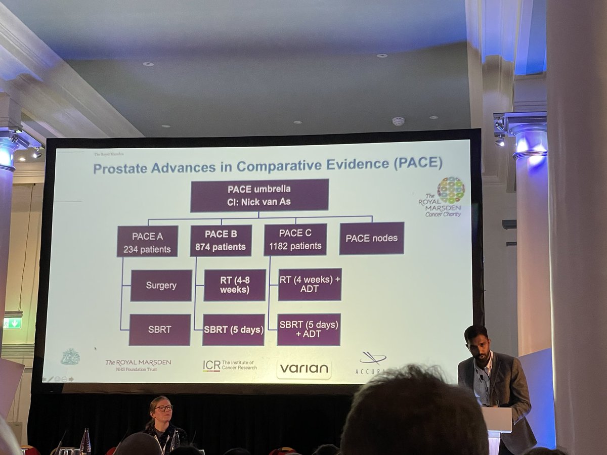 @RM_Radiotherapy <a href="/nickva1/">Nicholas van As</a> Ragu Ratnakumaran presenting PACE trial at #UKSABR22