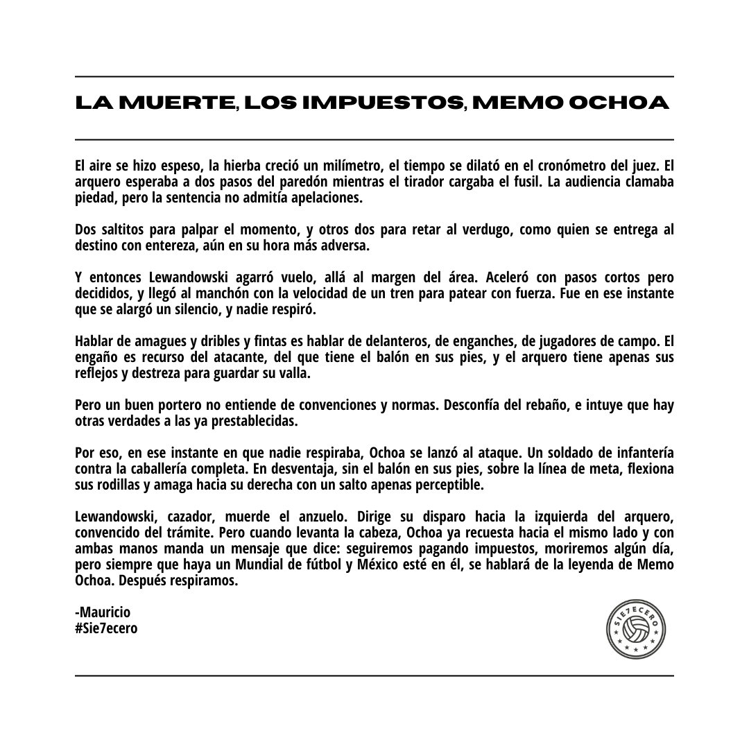 sie7ecero's tweet photo. La muerte, los impuestos, Memo Ochoa
#Qatar2022 https://t.co/XZMMX1iCHf