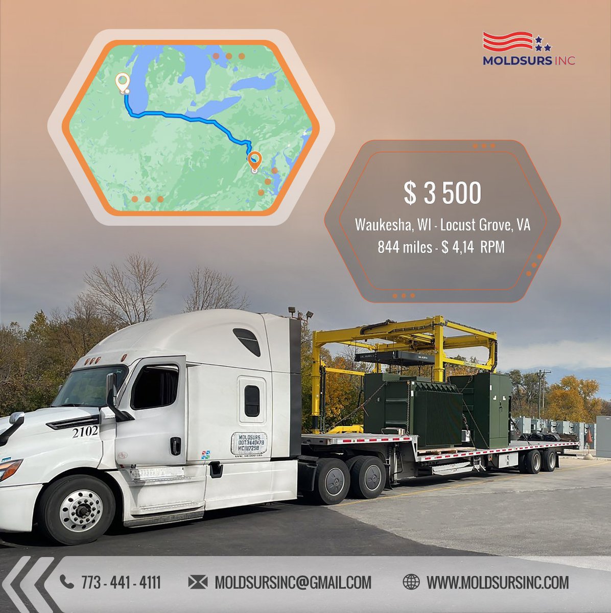 Moldsurs Inc conveys loads of any type and size!🏅🏅🏅
📞 Call us at: +1 773-441-4111
✉️ Or email us at: moldsursinc@gmail.com
#logistics #logisticssolutions #CDL  #freight  #truckdrivers #owneroperator
