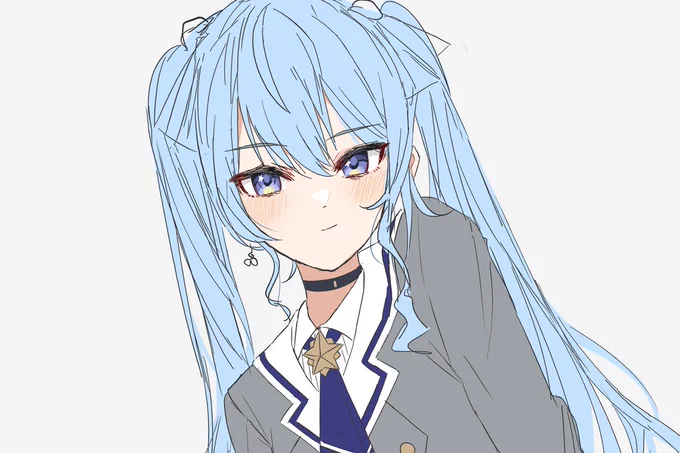 ツインテすいちゃん描いてます 