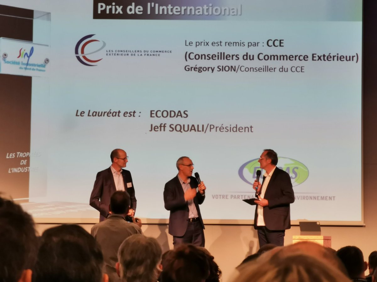 Trophées de l'industrie, ecodas laureat du commerce extérieur. #uimmUdimetal #Industrie