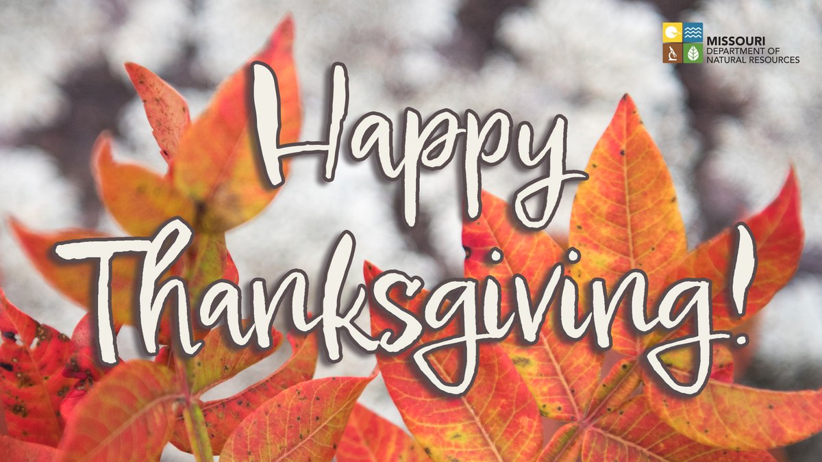 MoDNR's tweet photo. Although Thanksgiving comes but once a year, every day should be a day of thanks! MoDNR is thankful for our dedicated team who work each day to improve the lives of Missourians. #MOThanks #HappyThanksgiving #GiveMoThanks https://t.co/uXSPJ6qUUf