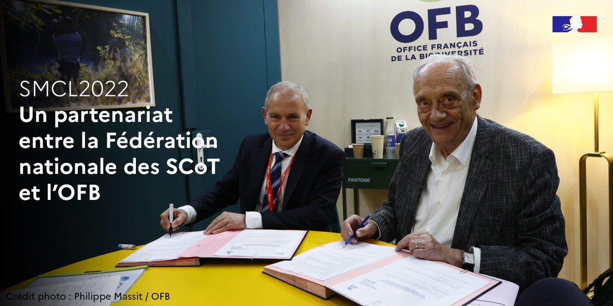 🤝 Un nouveau partenariat entre la <a href="/FederationScot/">Fédération des SCoT</a> et l'<a href="/OFBiodiversite/">Office français de la biodiversité</a> pour favoriser l’intégration de la #biodiversité dans la planification territoriale

👉 + d'infos : ofb.gouv.fr/actualites/un-…

#SMCL2022 <a href="/salondesmaires/">Salon des Maires et des Collectivités</a> 
@PDubreuil_OFB <a href="/HeinrichEpinal/">Michel Heinrich</a>