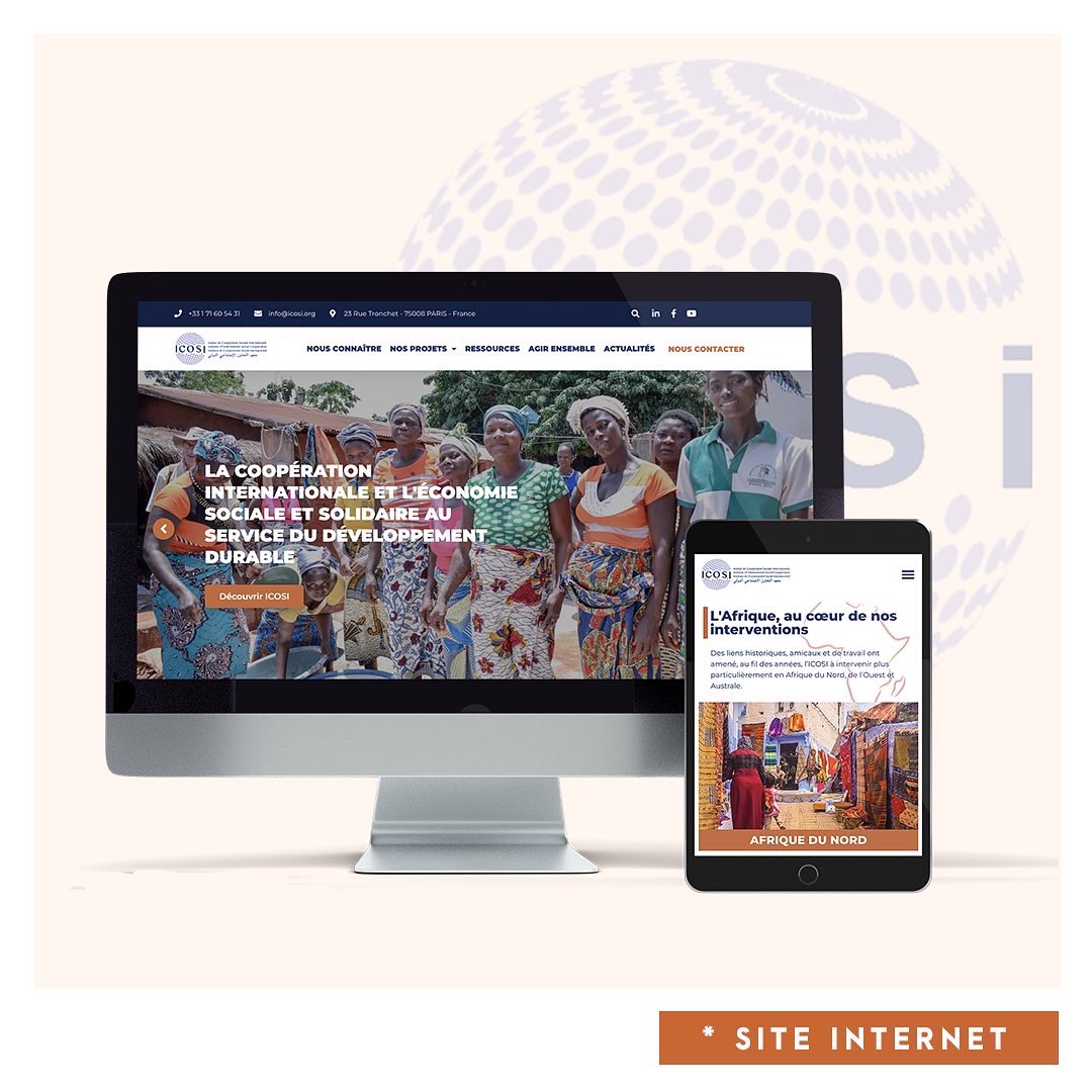 JLF_Agency's tweet photo. Coup de projecteur sur l’une de nos réalisations web de l’année : le site vitrine de l’Institut de Coopération Sociale Internationale (ICOSI) 🌎

Pour rejoindre le réseau ICOSI 
👉 https://t.co/82miVGNeYe

#ess #economiesocialeetsolidaire #afrique #icosi #communication #webdesign https://t.co/VOEVJRSYR4