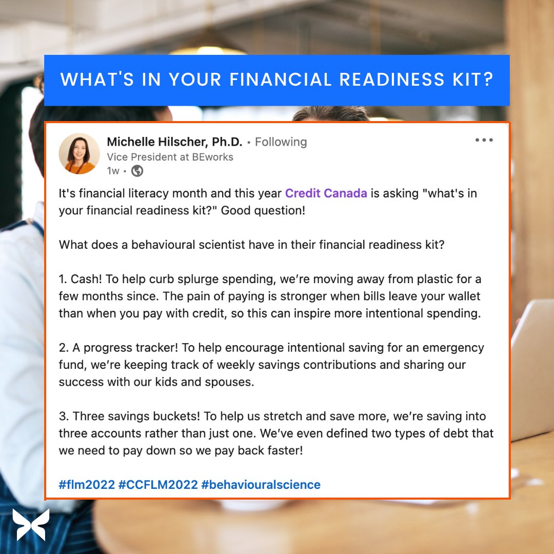 This #FLM2022, we asked people in the industry about what was in their Financial Readiness Kit. 
Michelle Hilscher, Vice president at BEworks responded with hers!
Comment below with what is in your Financial Readiness Kit!
#CCFLM2022
