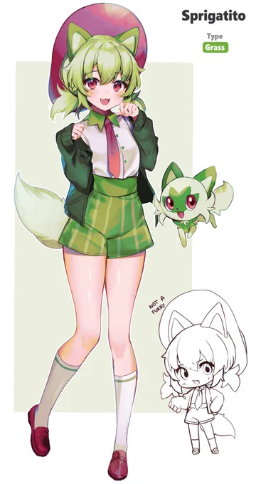 Sprigatito Gijinka sketch #PokemonScarletViolet 