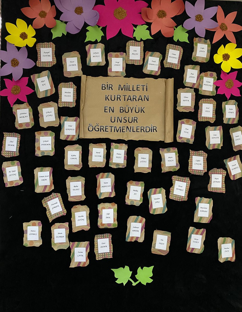 Aydınlık geleceğimizin mimarları, okullarımızın cefakar öğretmenlerinin Öğretmenler Gününü kutluyoruz. Başta Başöğretmenimiz Mustafa Kemal Atatürk olmak üzere ebediyete intikal eden Necmettin Öğretmen, Aybüke Öğretmen, Ayşenur Öğretmen gibi nice şehitlerimize rahmet diliyoruz.