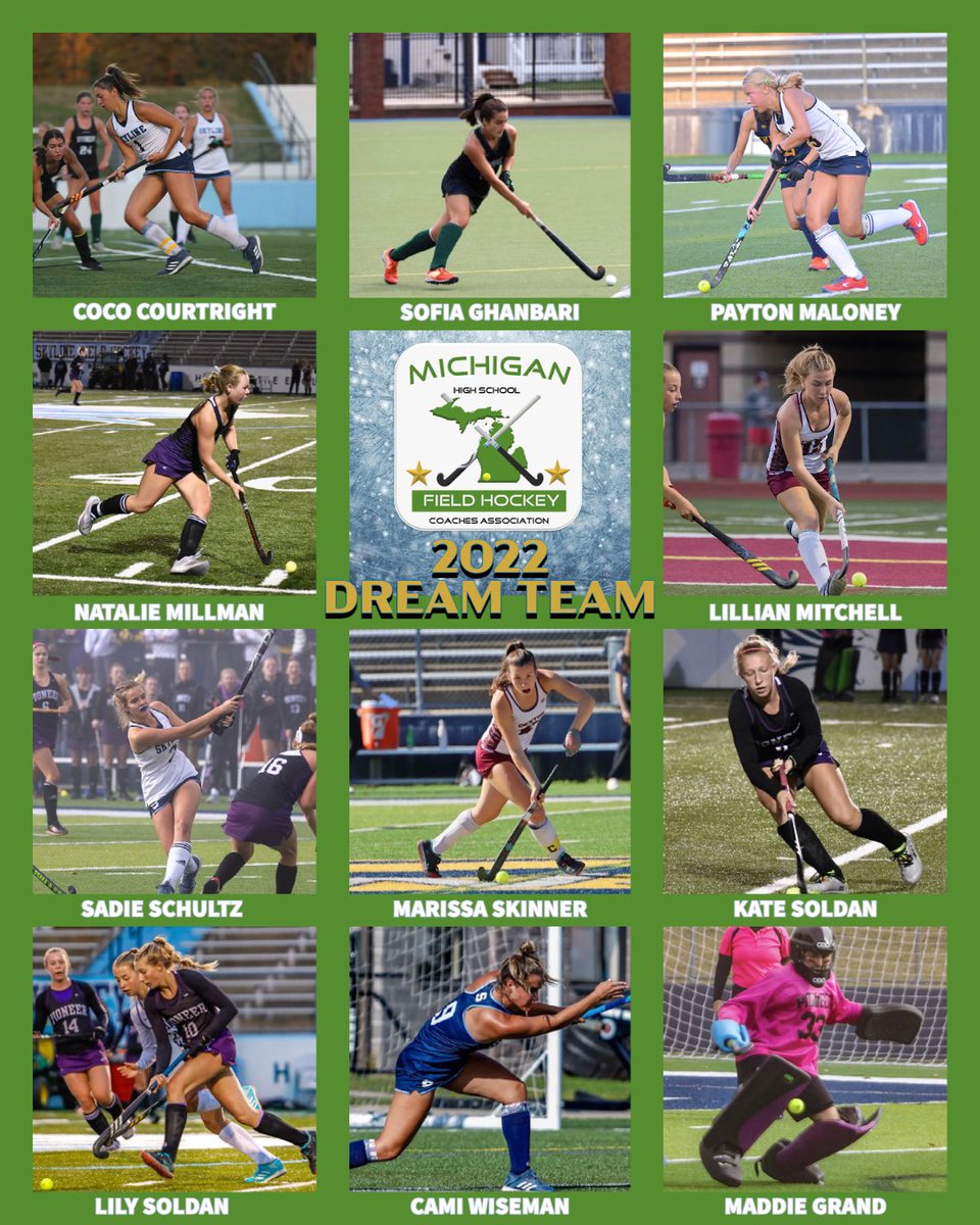 GreatLakesRFH's tweet photo. 2022 MHSFHCA Dream Team! Congratulations, and thank you for all the hard work and dedication you brought to the field this season! @skylinefockey @NoviFieldHockey @SalineFHockey  @SalineAthletics @AA_PFH @AAPioneerSports @dexfhockey @DexterAthletics https://t.co/NFtkY53y91
