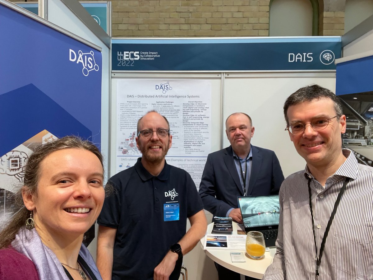 DaisEcsel's tweet photo. DAIS at EFECS 2022 represented by RISE, Jotne, Sirris and Sentigrate, ITI Portugal, Univeristy of Brno, TU Eindhoven, University of Siegen, Orolia, TietoEvry, G&amp;D, Almende, University of Lübeck! https://t.co/tUZKgX96lB