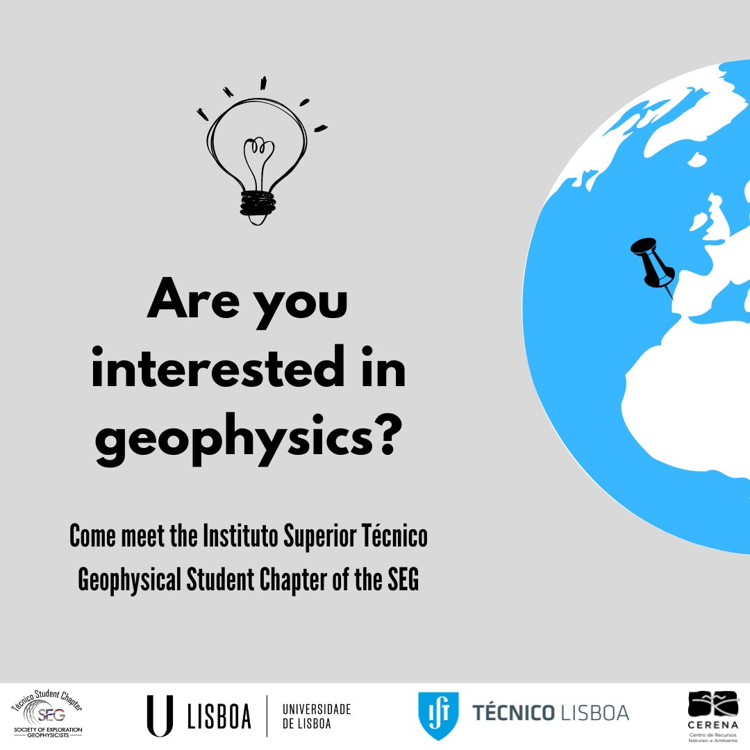 SEGLisbonSC's tweet photo. The Student Chapter of the SEG provides the opportunity for leadership, achievement, and cultivation of ideas. Here, you have an open door to actively participate in projects and initiatives that promote the science of geophysics. #SEGLisbonStudentChapter #SEGStudentChapter #SEG https://t.co/vLPqSrsfvE