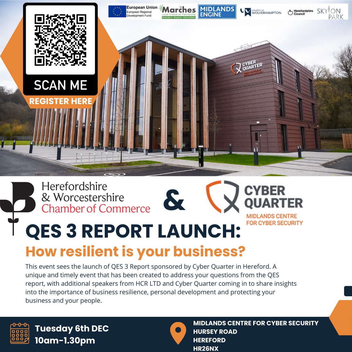 Cyber Quarter (@cyber_quarter) on Twitter photo Join us 6th December at the Cyber Quarter in Hereford for the launch of the next edition of the Quarterly Economic Survey.
With limited spaces, be sure to reserve your space below👇
hwchamber.co.uk/product/qes-3-…
<a href="/HfdsBusiness/">Herefordshire Growth Hub</a> <a href="/HerefordEZ/">Hereford EZ</a> Join us 6th December at the Cyber Quarter in Hereford for the launch of the next edition of the Quarterly Economic Survey.
With limited spaces, be sure to reserve your space below👇
hwchamber.co.uk/product/qes-3-…
<a href="/HfdsBusiness/">Herefordshire Growth Hub</a> <a href="/HerefordEZ/">Hereford EZ</a>