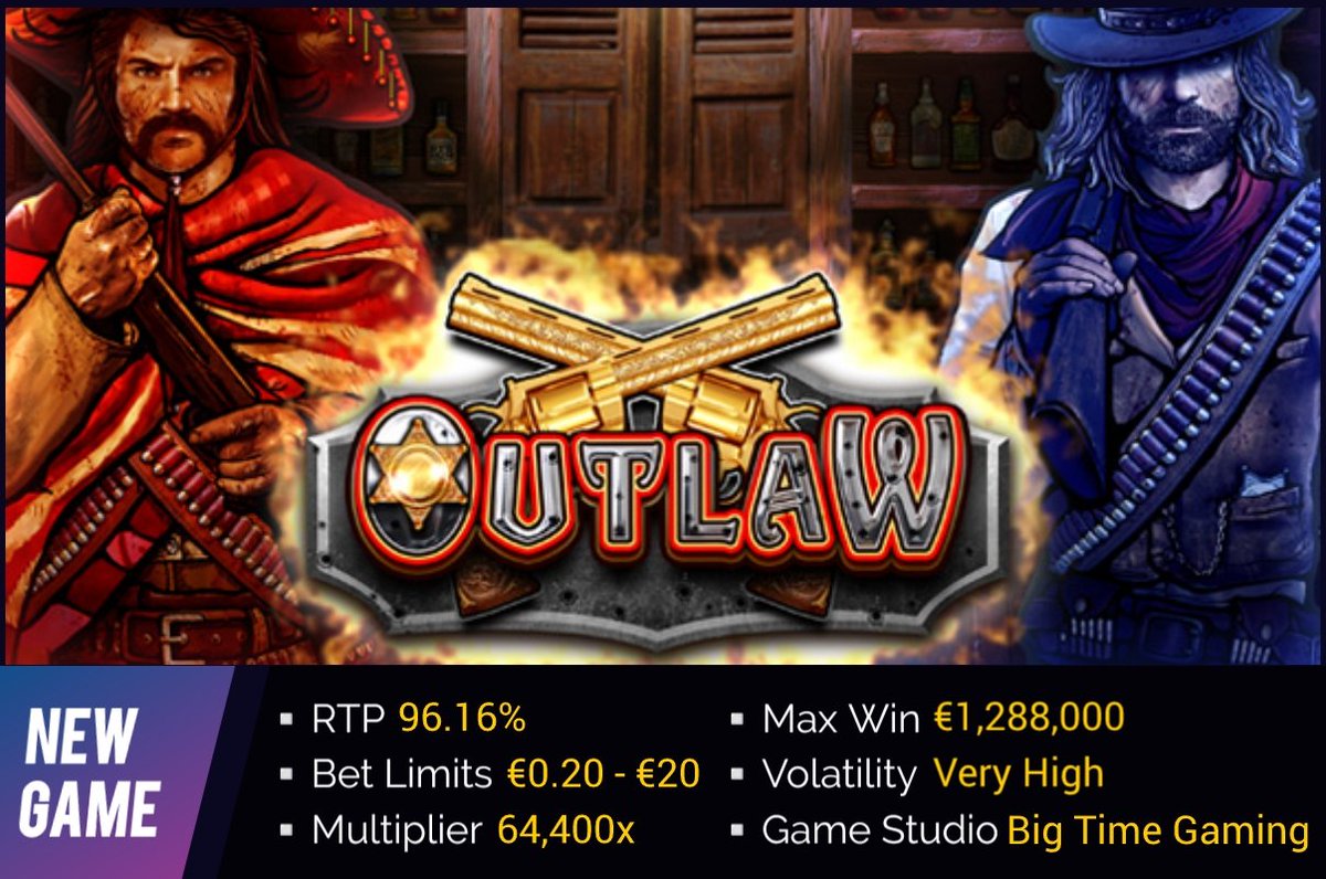 Outlaw, the third in @_BIGTIME_GAMING The Cult trilogy. Outlaw follows in the footsteps of Lil&#39; Devil and Wild Flower, 64,400x achievable inside bonus
Recommended Casinos to play Outlaw can be found here


18+ Play Responsible

