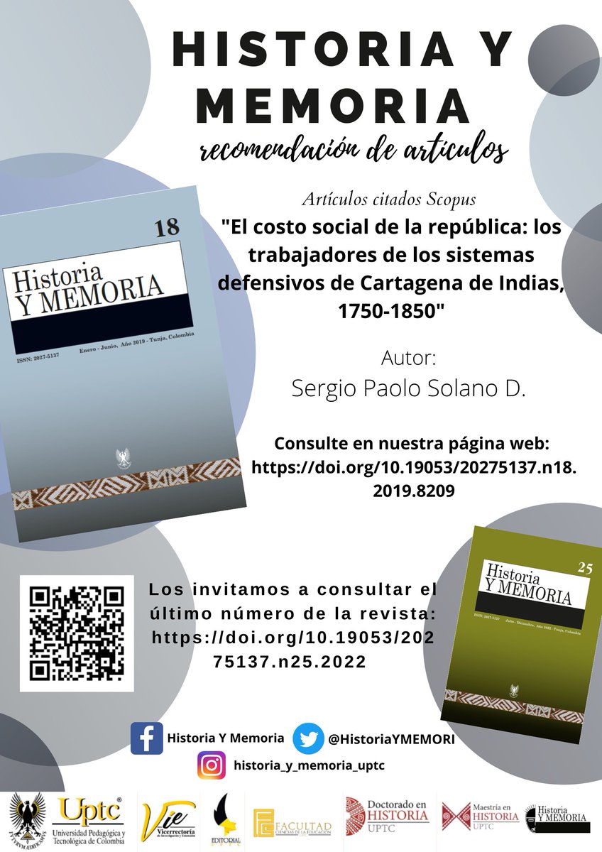 HistoriaYMEMORI's tweet photo. Los invitamos a leer nuestro artículo recomendado.
Enlace artículo: https://t.co/DJK9l3R4dU
Enlace último número: https://t.co/TU7PrhKRtw #EditorialUptc #Investigación #investigacionhistorica #MemoriaHistórica https://t.co/XNC8CUYCNe
