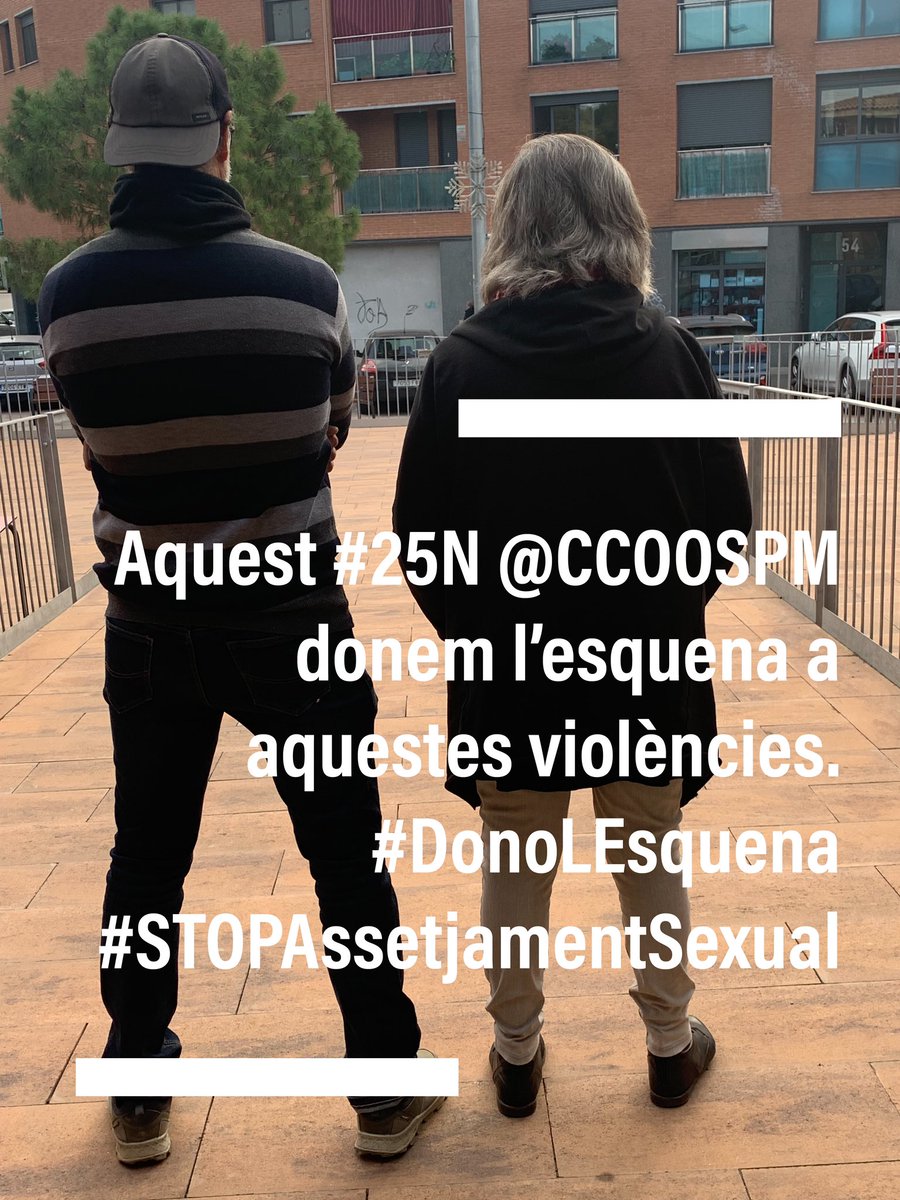 compiccoospm's tweet photo. Aquest #25N @CCOOSPM donem l’esquena a aquestes violències. #DonoLEsquena #STOPAssetjamentSexual https://t.co/6EnhP6dDPG