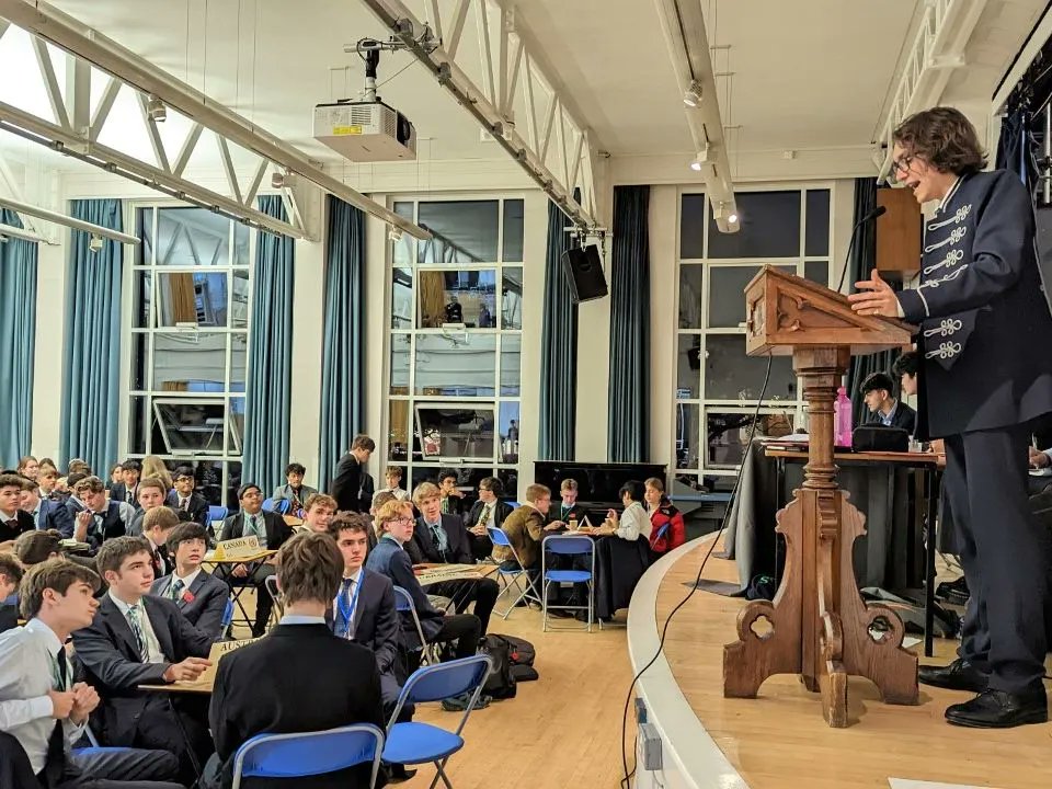 FrenshamHeights's tweet photo. Our students represented Ukraine and Albania, debating food sustainability and international money laundering in developing countries at a Model United Nations event @GuildfordGramm So much was learnt about geopolitics, debating and the formalities of the UN #howwelearn https://t.co/caKeLbmf6H
