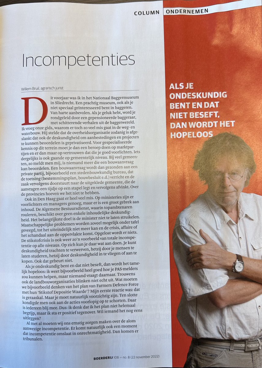 De woorden van <a href="/willembruil/">Willem  Bruil</a> in ⁦<a href="/Boerderij_nl/">Boerderij</a>⁩ zijn me uit het hart gegrepen en ik roep dit al 15 jaar: als je ondeskundig bent en dat niet beseft, dan wordt het tamelijk hopeloos!