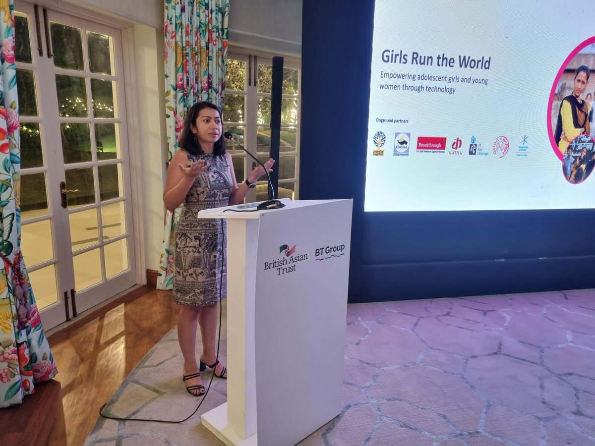 britishasiantst's tweet photo. The CEO of @MentorTogether @ArundhutiGupta says their digital mentoring platform, supported by @BTGroup and #BritishAsianTrust, helped lots of young girls to benefit from advice and support that improved their career opportunities. @UKinIndia #GirlsRuntheWorld https://t.co/1qABVMuka6