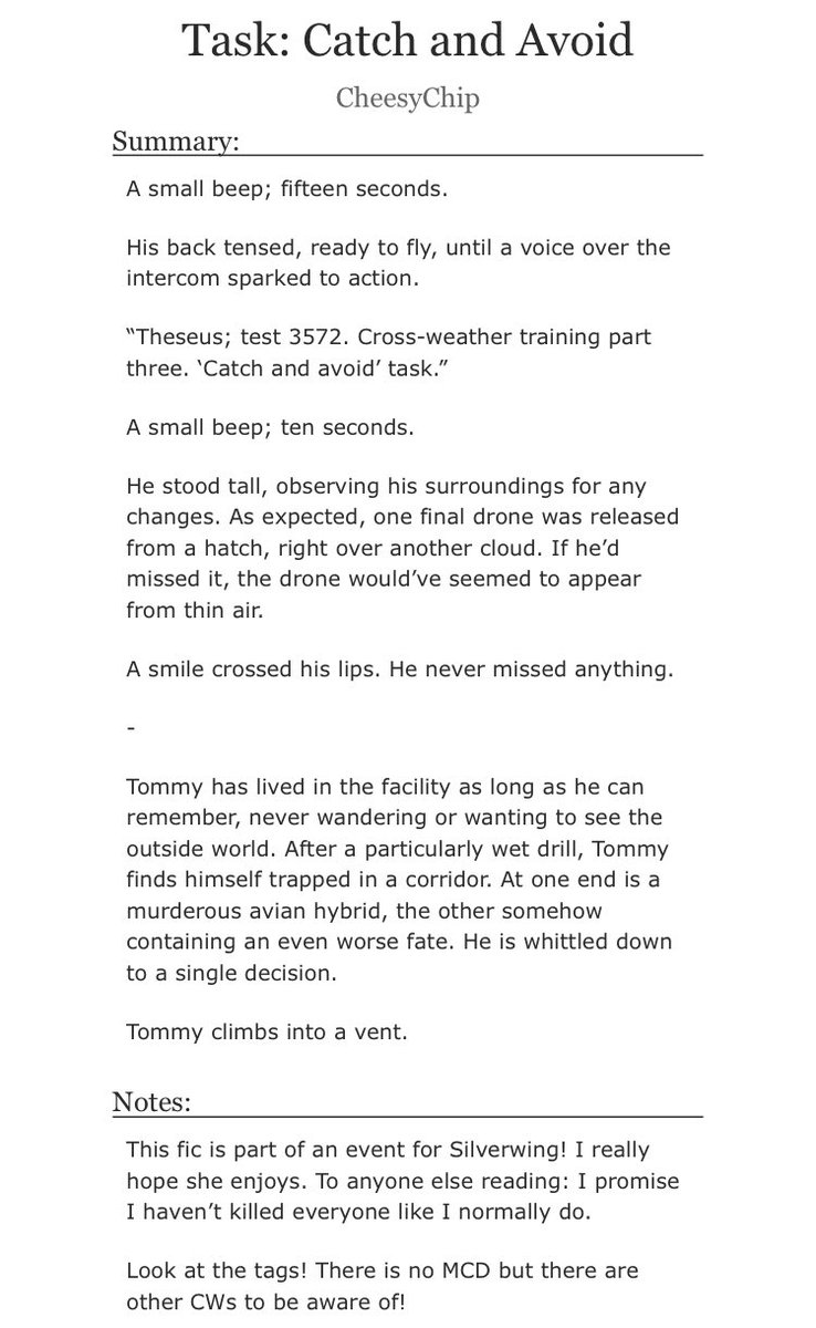 OffnMoldyCheese's tweet image. Task: Catch and Avoid
Tommy, Wilbur, Techno, Phil

For @silverproject0, an event run by @awoof_0 

Dark SBI, forced cuddles, found family, Tommy is a menace, No MCD

archiveofourown.org/works/43241218…