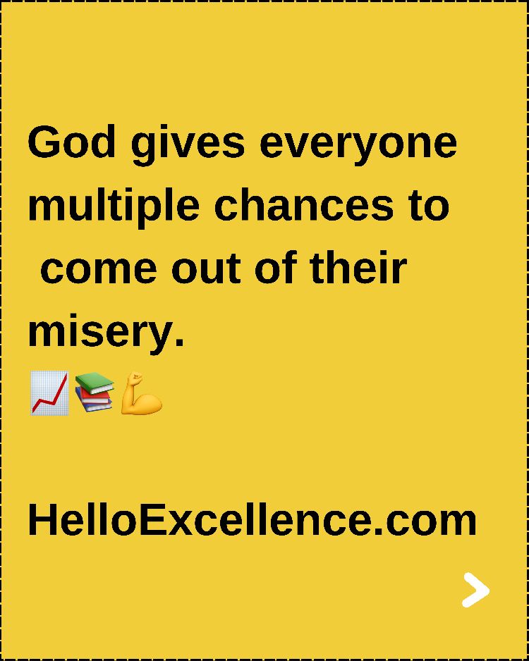 ExcellenceHello's tweet image. God gives everyone multiple chances to come out of their misery.
🙏

#helloexcellence #psychology #employeeproductivity #employeewellness #learninganddevelopment #humanresources #leadership