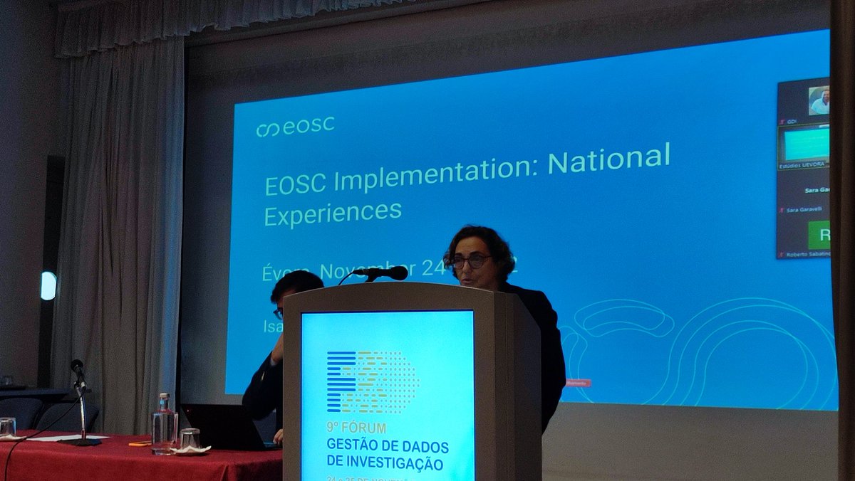 andremvieira's tweet photo. National experiences implementing #EOSC being presented at #ForumGDI the Portuguese #RDM forum https://t.co/8g2d75h7th