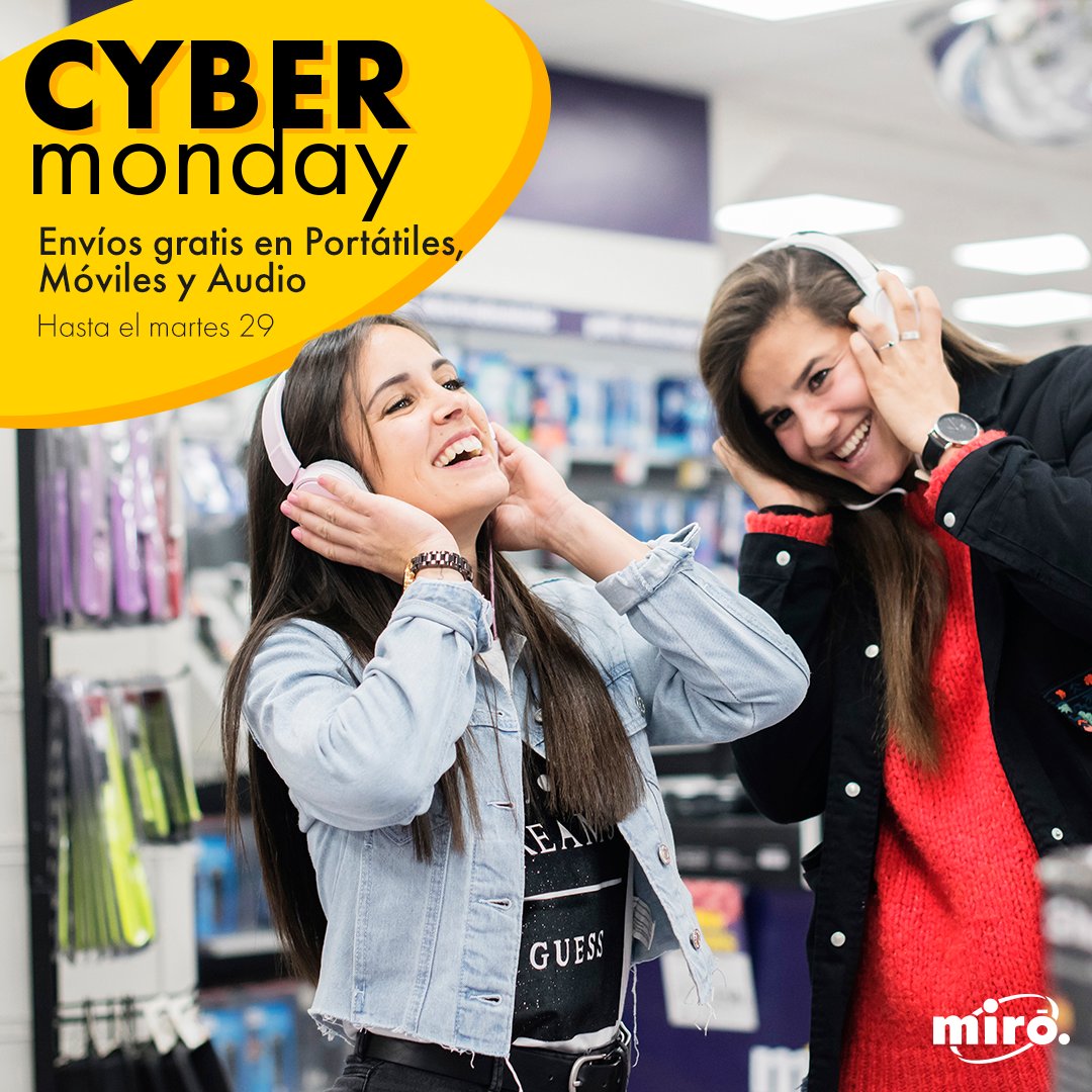 ¡El mejor lunes del año ya ha llegado! 🎉 Compra un smartphone, un portátil, un altavoz o unos auriculares y no pagues los envíos. 📱💻🎧
miro.es/cybermonday202…