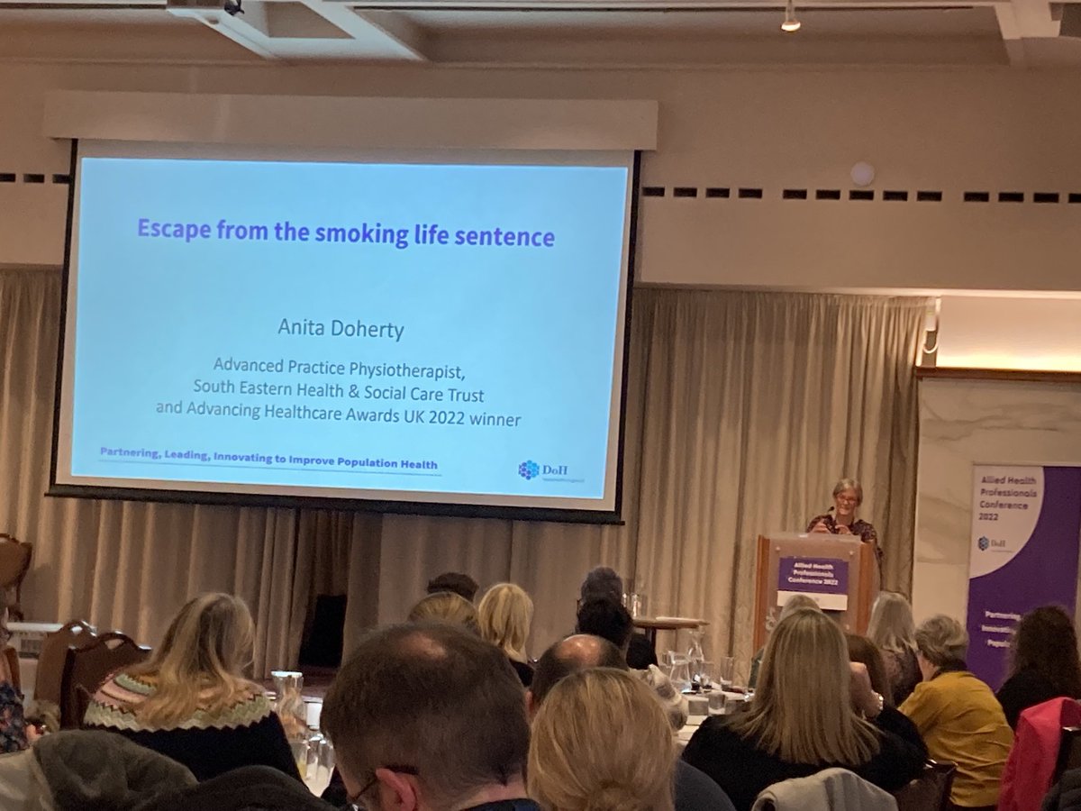 85% of prison inmates smoke and don’t engage positively with healthcare - Anita’s AHA winning COPD and asthma management programmes including independent prescribing of Nicotine replacement therapy / inhaler therapy and signposting to smoke cessation with amazing results #AHPNI