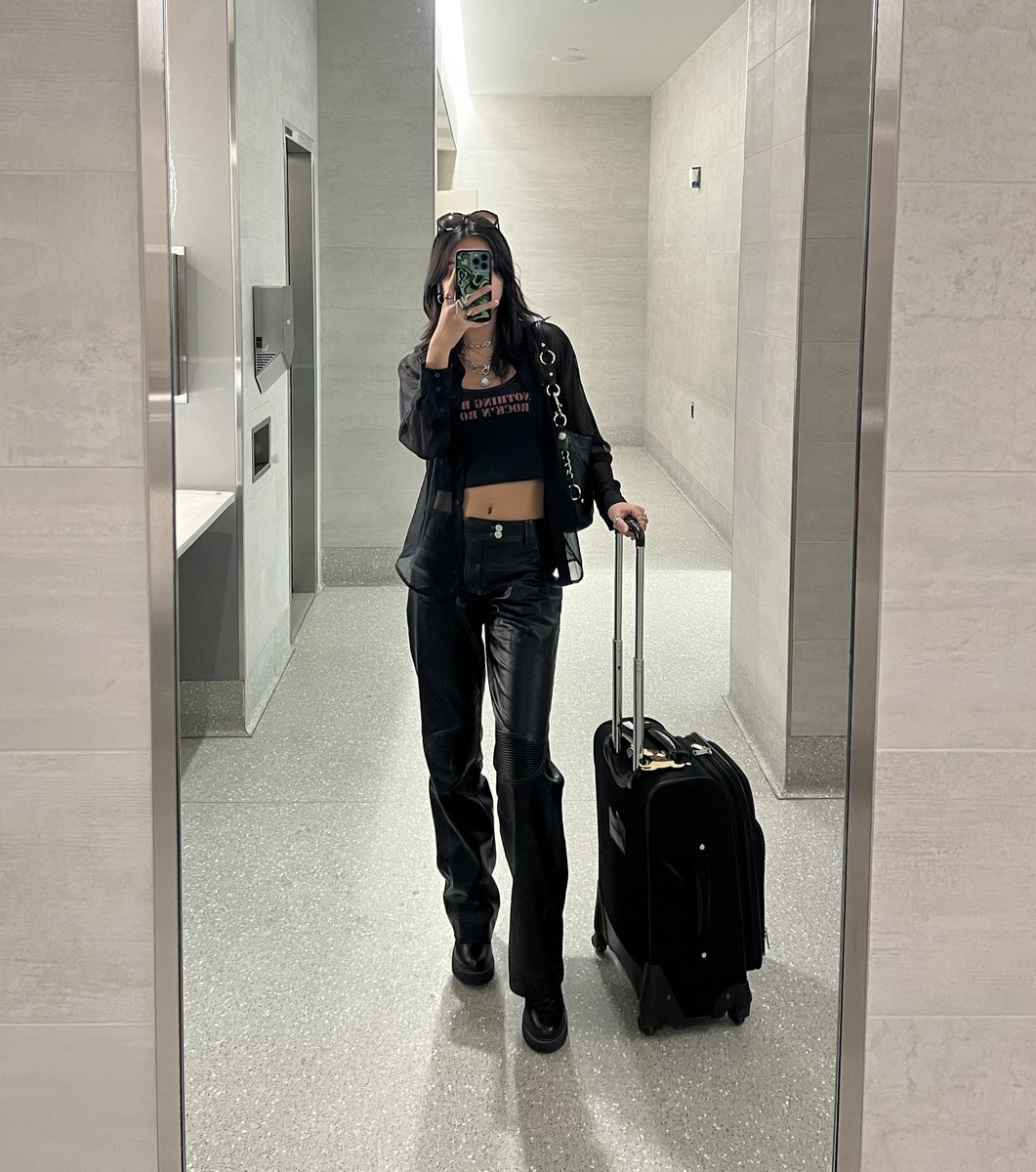 at the airport and one of the tsa people asked me if i’m a rockstar or a model because of my outfit