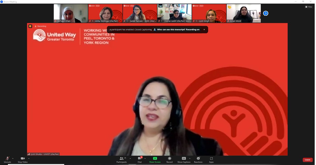 Jyoti Kamen Shukla sharing closing remarks. 
Manager, Community Investments <a href="/UWGreaterTO/">United Way Greater Toronto</a>
Empowering Women: South Asian Advisory Council Event 
#LocalLove, #WomenEmpowerment