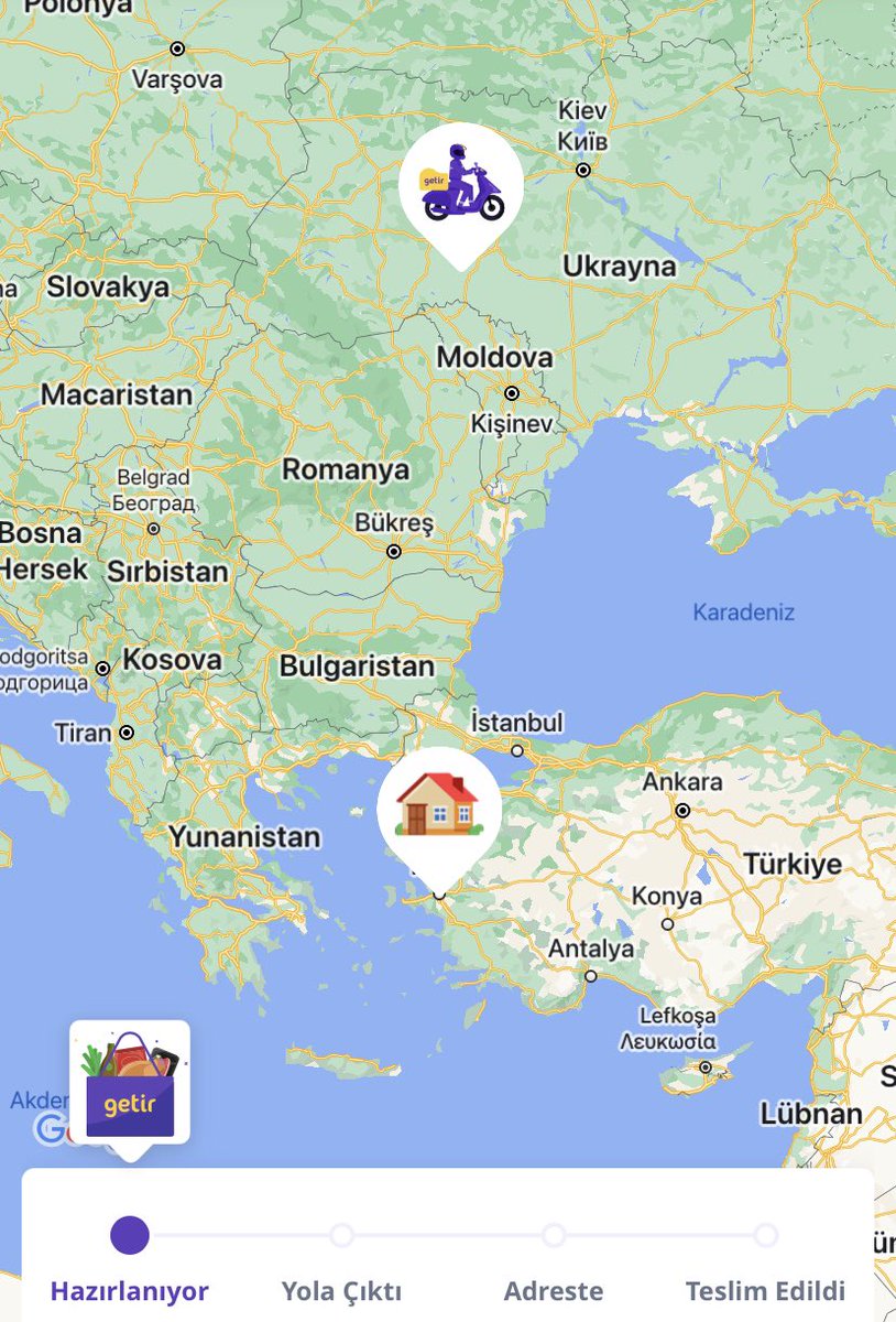 kurye ukrayna’dan kaçmaya çalışıyo umarım siparişi geç getirmez