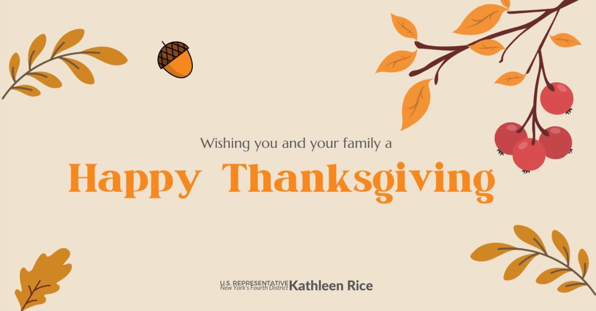 Happy Thanksgiving! Have a safe and healthy holiday, #NY04! 🦃