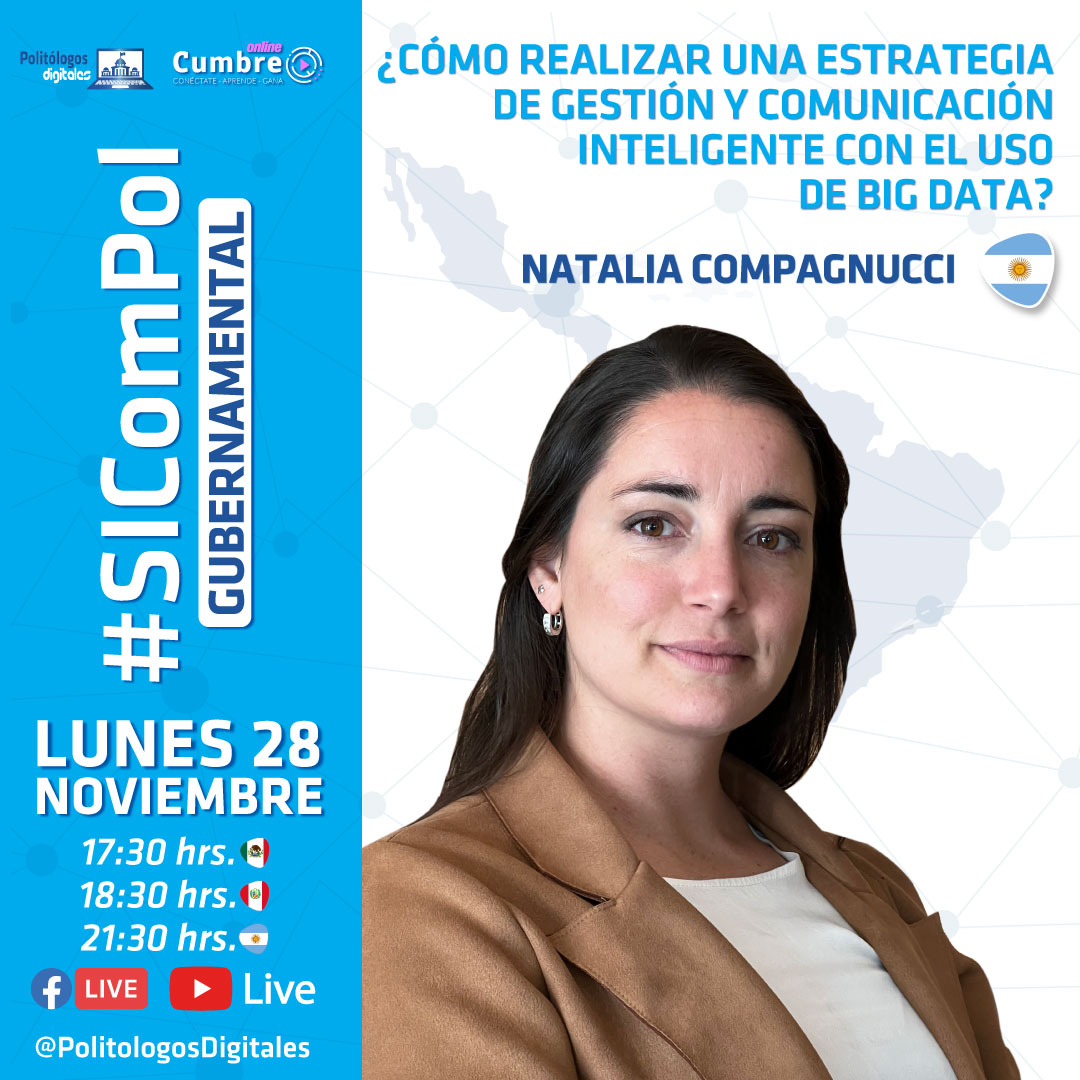 SiComPolPD's tweet photo. 💻🏛️ "¿Cómo realizar una estrategia de gestión y comunicación inteligente con el uso de Big Data?" será la Conferencia de @NCompagnucci 🇦🇷, en el "III Seminario Internacional de Comunicación Política: Gubernamental" #SIComPol

📌 Libre Acceso, INSCRÍBETE:
https://t.co/Y3CXw2CExa https://t.co/bM2W0CGQ3v