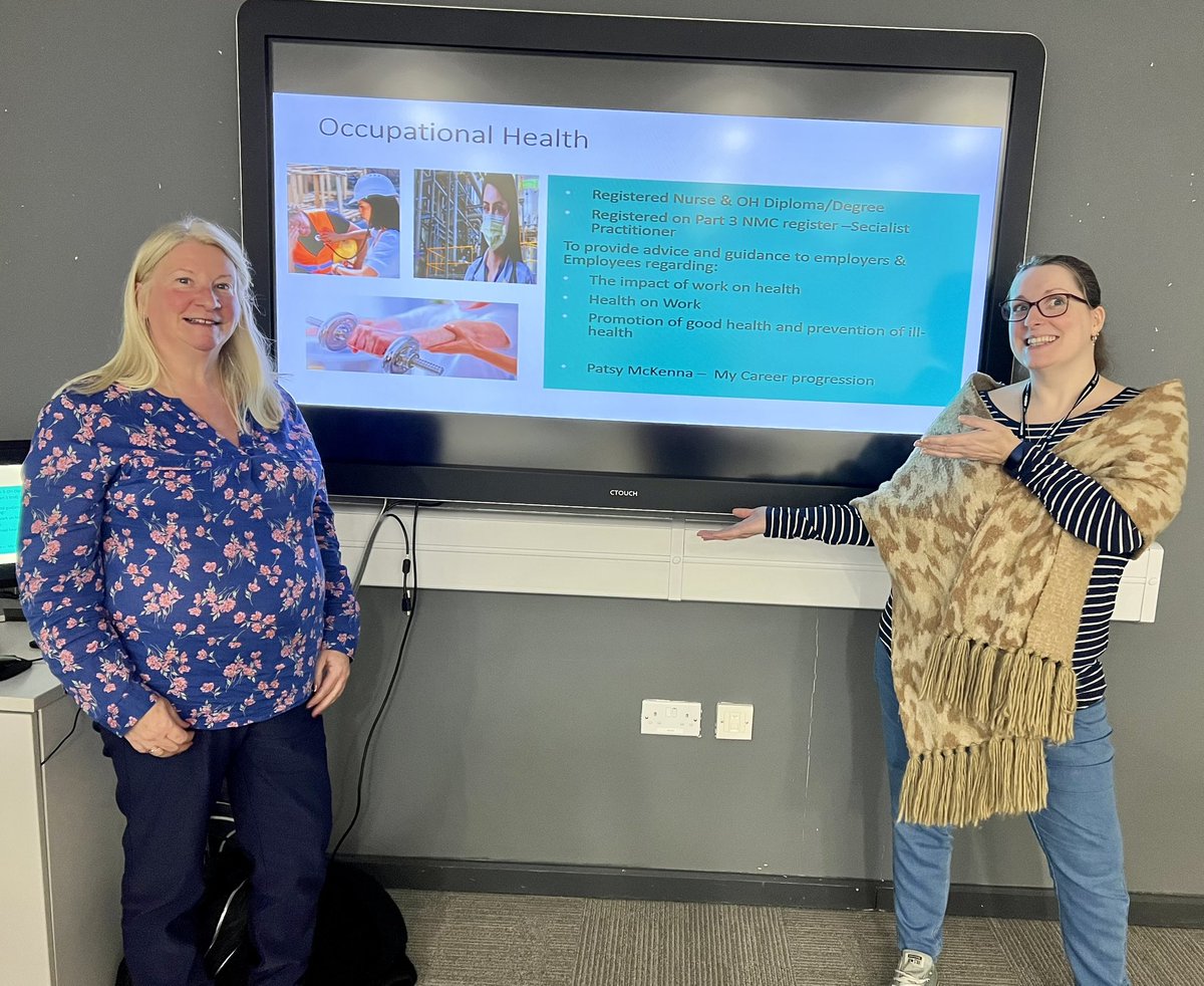 EmmaP_3's tweet photo. Busy day for Access to HE students today! Many thanks to Patsy McKenna who came to talk to our students about her career as a registered nurse and now working in Occupational Health @gatesheadcoll #he #accesstohe #heathcare #occupationalhealth #nursing https://t.co/NlIbrolIzf