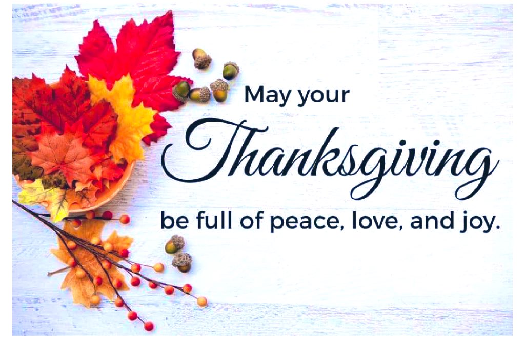 Wishing you all a wonderful Thanksgiving! So gratefully to our employees who make this company a great place to work. Thank you for your hard work day in and day out to serve our customers and each other. Enjoy this time with your family and friends!