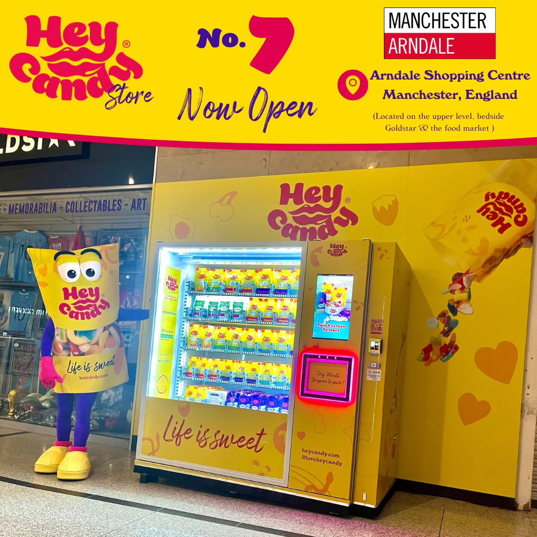 lovefunhub's tweet photo. Hey Candy Store No.7 just launched in @manarndale in Manchester 💕
We can’t wait for the gorgeous shoppers of Manchester to try our tasty candy 🍬
Located on the upper level, beside Goldstar & the food market📍
#heycandy #candy #sweets #manchester #picnmix #arndale https://t.co/K5XVbU7fEQ