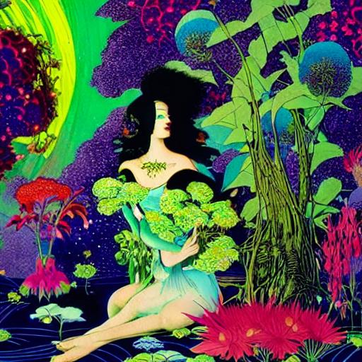 io3art's tweet photo. Prompt: 
几天没给大家送NFT了，喜欢的带走！
 Venus and the Flower Fairy, bright neon colors, highly detailed, 

@artofficialintelligence.lens @thegallerydao.lens @nomulabs.lens @lensprotocol @io3art

Check out https://t.co/mKn27Sq3vr https://t.co/xyJVcnNrBB